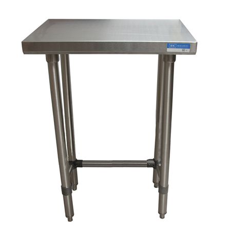 Bk Resources Stainless Steel Work Table Flat Top With Open Base 30"Wx18"D VTTOB-1830
